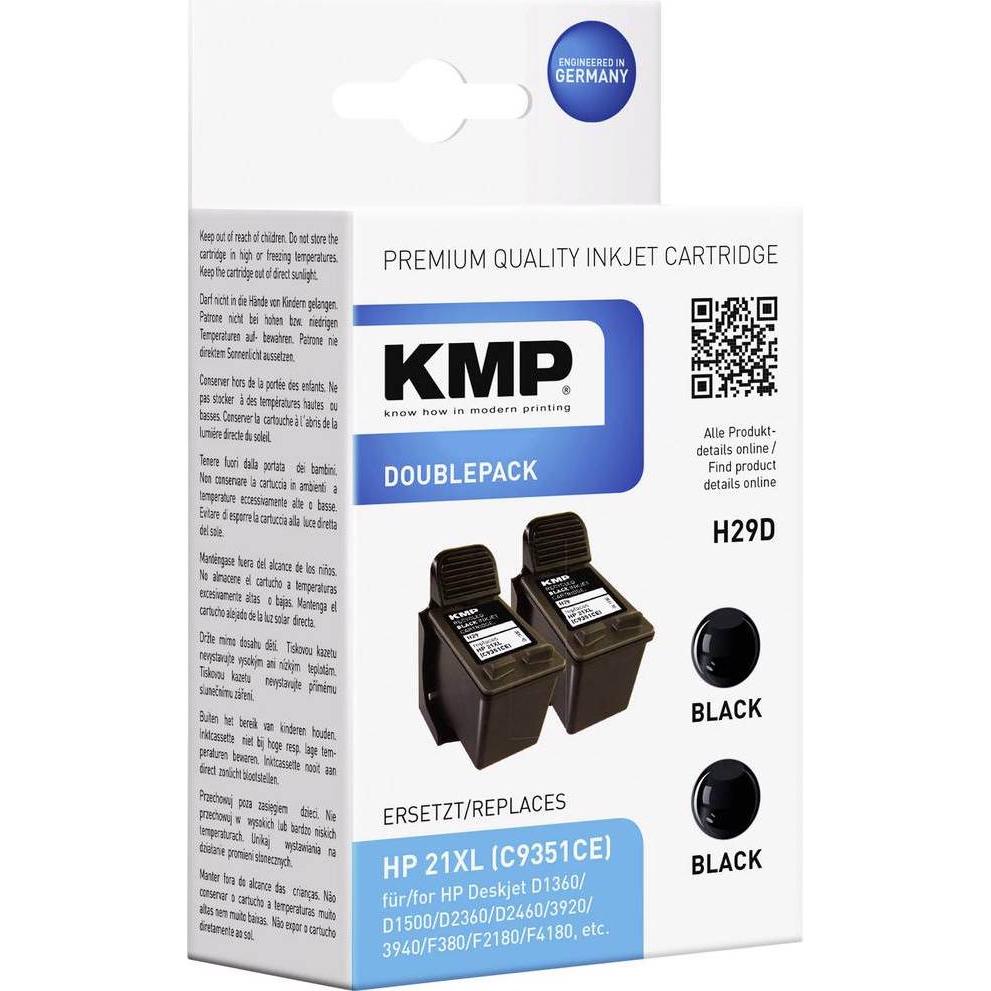 Thumbnail - KMP, Druckerpatrone, Tinte npatronen 2er Pack H29D Schwarz (BK)