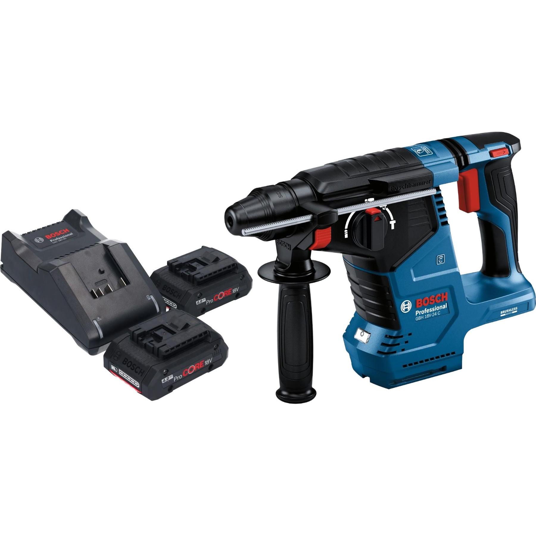 Bosch Professional, Bohrmaschine + Akkuschrauber, Bosch GBH 18V-24 C Professional Akku Bohrhammer 18 V 2,4 J Brushless S...