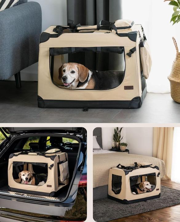 Actual product image Dibea Double Dog Transport Box (Cat, Dog, Foldable, Lockable, Breathable, Washable)