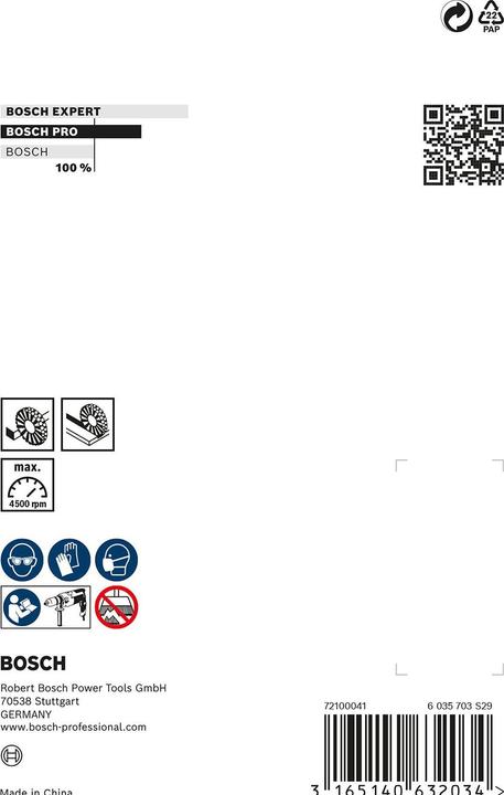 Immagine prodotto Bosch Professional Zubehör PRO Spazzola per dischi puliti in acciaio inossidabile, albero dritto, 80 x 0,2 mm