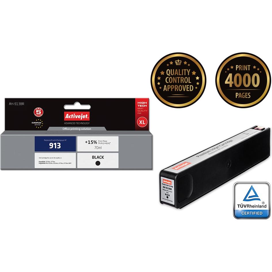 Thumbnail - Activejet, Druckerpatrone, AH-913BR - Kompatibel - Tinte auf Pigmentbasis - Schwarz - HP - Einzelpackung - (BK)