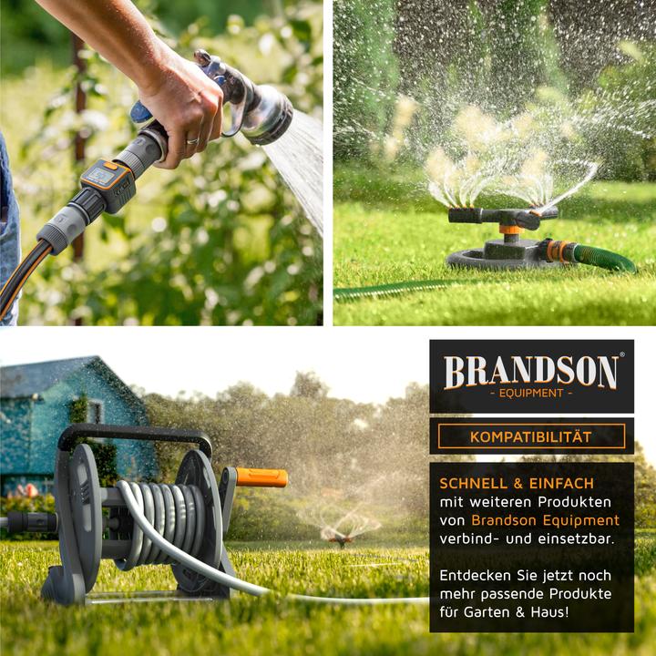 Produktbild Brandson 4-Wege Verteiler 4-fach Schlauchverteiler Gartenschlauch, schmaler Wasserverteiler, 3/4 & 1/2 Zoll (4 Wege Verteiler)