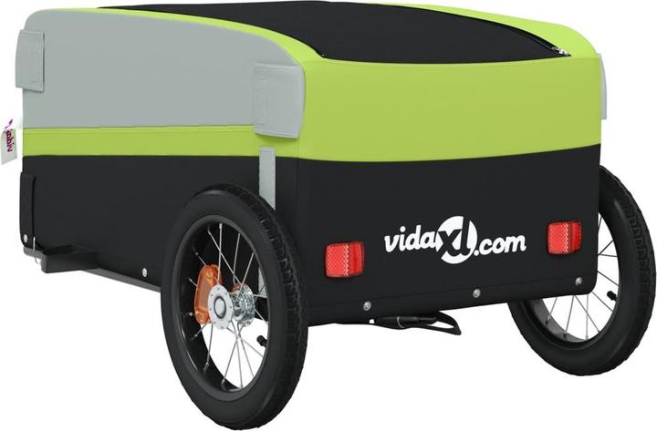 Actual product image VidaXL Fahrradanhänger Schwarz und Grün 30 kg Eisen,Farbe
