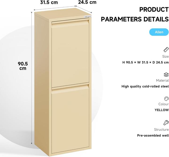 Produktbild Veehaus Küchenmülleimer mit Klappdeckel, 2x15L (30 l)