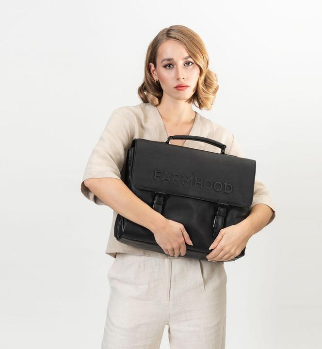 Produktbild Farmhood Memphis Aktentasche XXL 3 Fächer Leder 39 cm