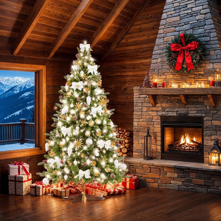 Actual product image tectake Künstlicher Weihnachtsbaum Blitzen, 180 cm, Spritzgussnadeln (180 cm)