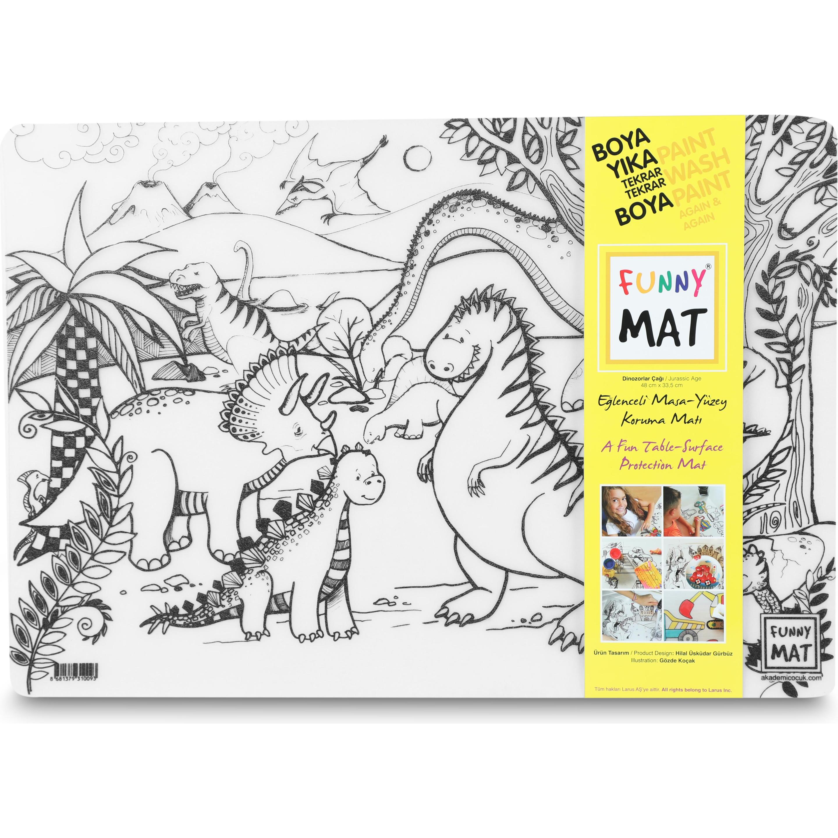 Funny Mat, Unterlage, Abwaschbare Malmatte Jurazeit (48 x 33.5 cm)