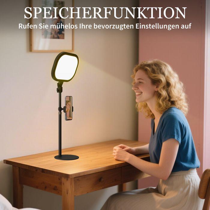 Actual product image Swisshandel24 LED-Nachttischlampe, 10 Dimmstufen, 5 Farben, Speicherfunktion, Metall, Schwarz (1150 lm)