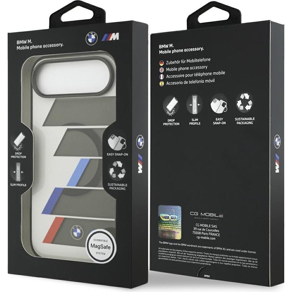 BMW M IML Metal Buttons Tricolor Lines MagSafe case for iPhone Air anthracite, Cellulare con tasti, Grigio