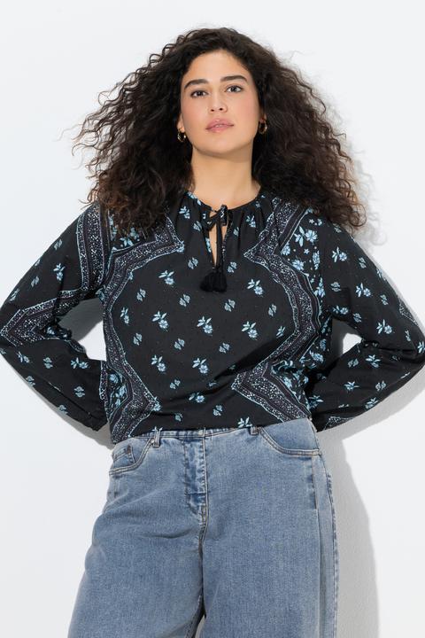 Produktbild Ulla Popken Bluse, A-Linie, Tunika-Ausschnitt, Langarm (58, 60)
