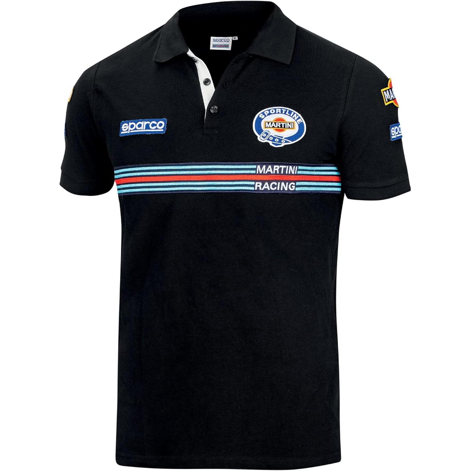 Sparco Nero Abbigliamento Da Racing, Toppe Martini Racing Polo Shirt Replica (M)