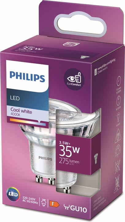 Produktbild Philips Spot (GU10, 3.50 W, 275 lm, 1 x, F)