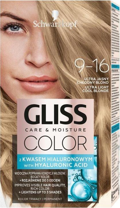 Immagine prodotto Schwarzkopf Gliss Colour Care & Moisture Tintura per capelli 9-16 Ultra Light Coolonde (9-16 Ultra Light Coolonde)