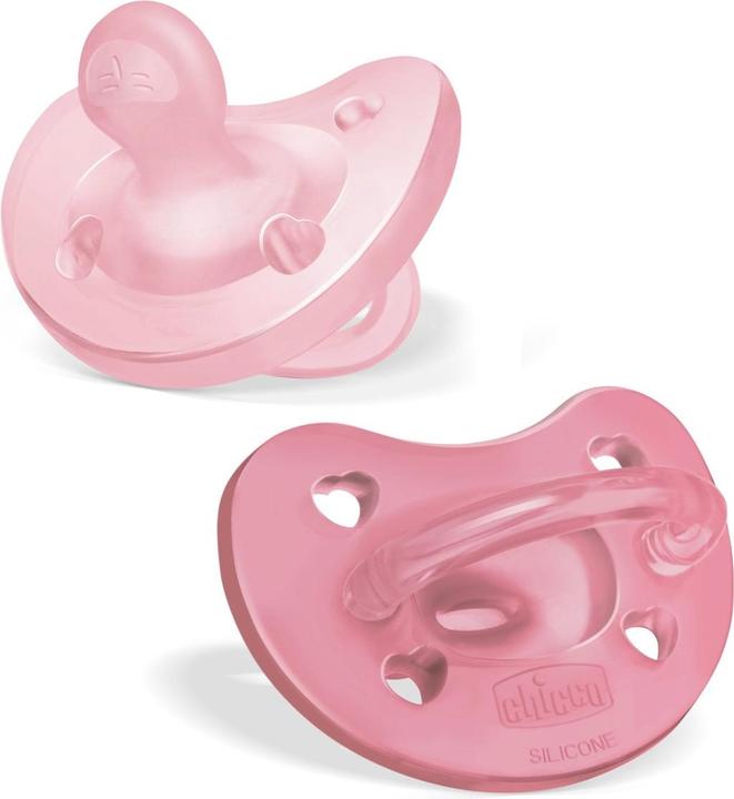Chicco Sucettes physiologiques PHYSIOFORMA SOFT, PINK, silicone, 2 pcs - 6-16m