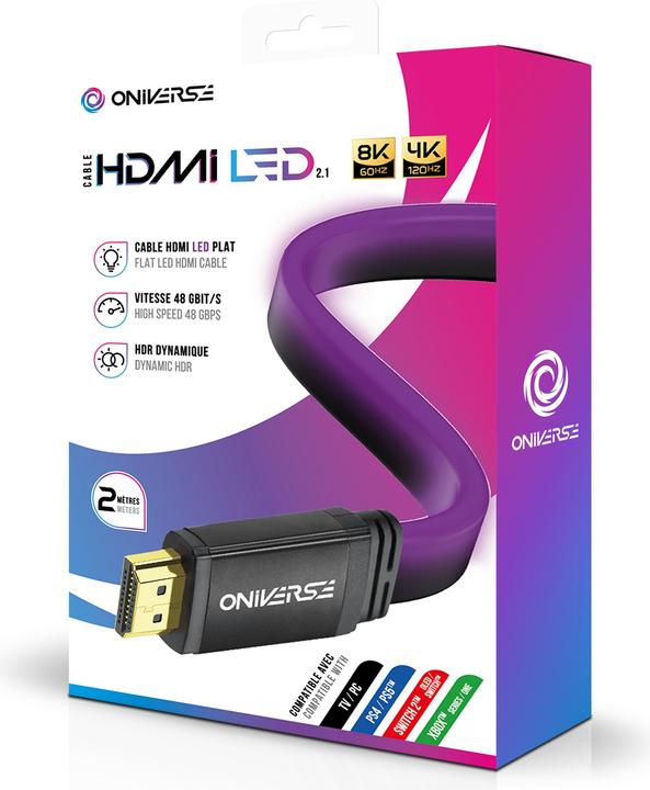Actual product image Oniverse Hdmi Led Cable 8K - Purple (2 m)