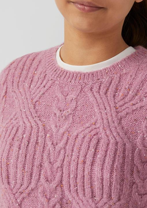 Produktbild s.Oliver Strickpullover Kurzer Strickpullover im Loose Fit mit Zopfmuster (146, 152)