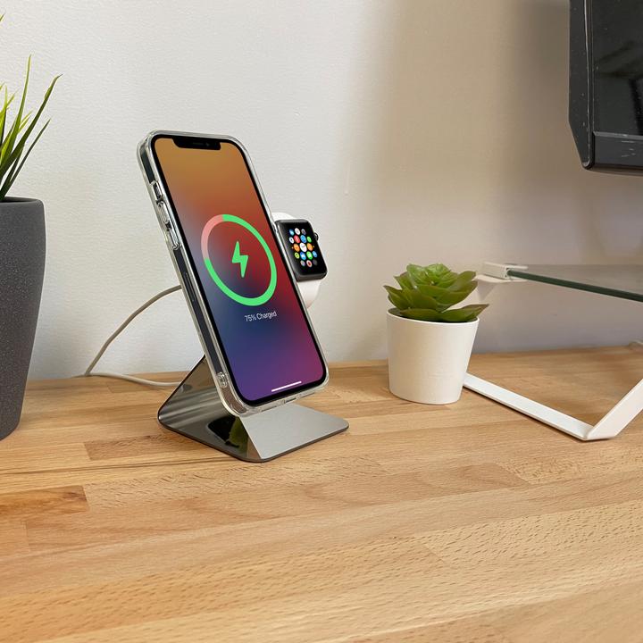 Actual product image Macally MMAGSTAND2-SS MagSafe & Apple Watch stand