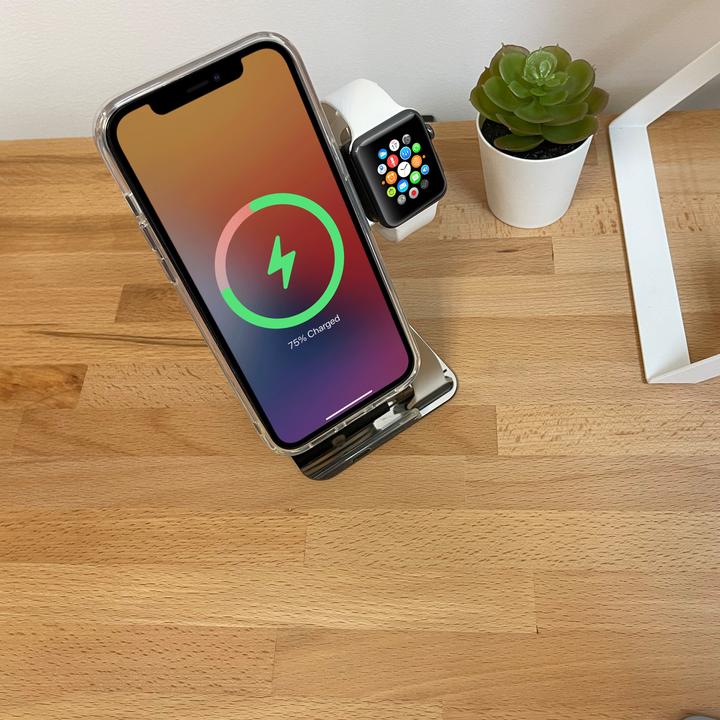 Actual product image Macally MMAGSTAND2-SS MagSafe & Apple Watch stand