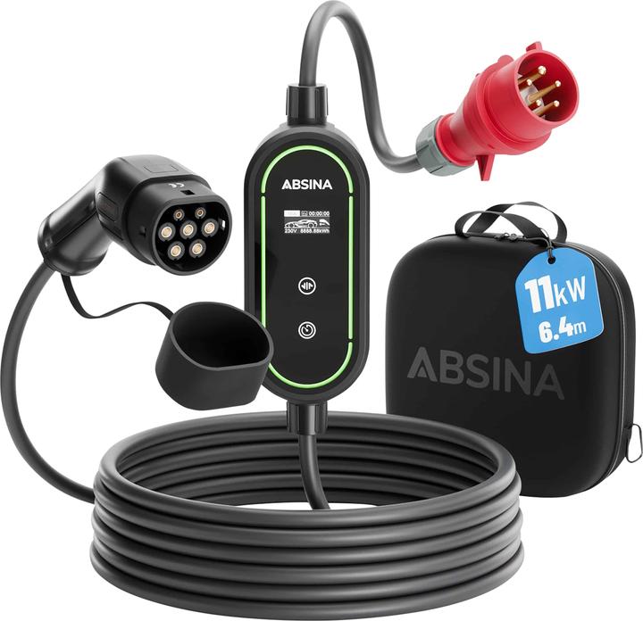 Absina Cavo di ricarica (CEE16 rosso, 11 kW, 16 A, 6.40 m)