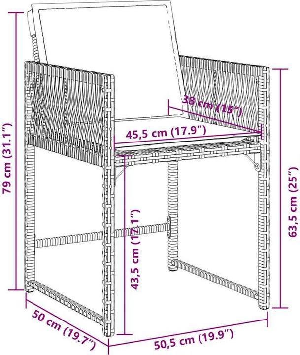 Produktbild vidaXL Garten Essgruppe (220 x 106 x 73 cm)