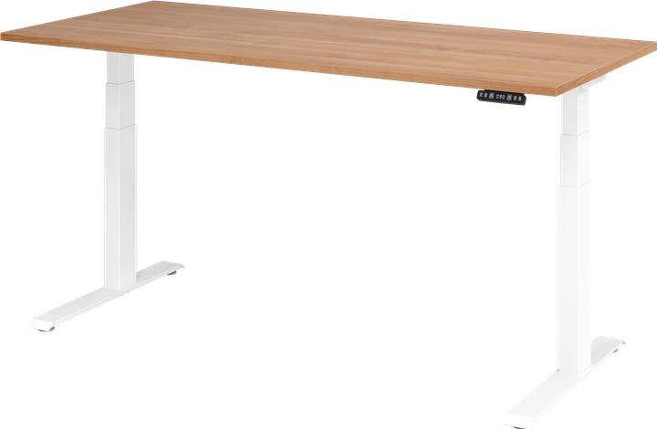 Hammerbacher Bureau assis/debout el.180x80cm noyer/blanc (180 x 80 cm)