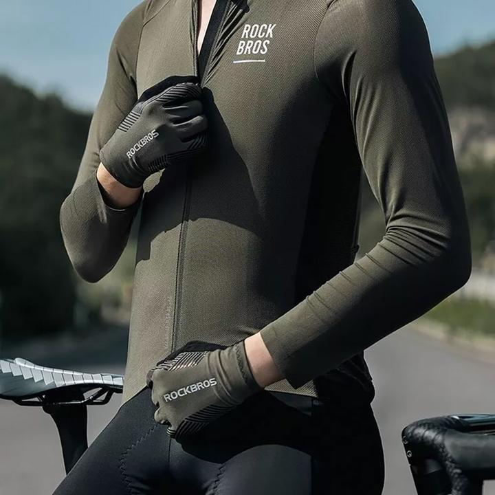 Produktbild Rockbros 16110006003 shock-absorbing cycling gloves size L - green and black (L)