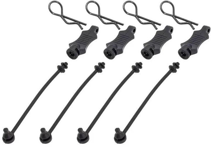 Actual product image Hobbytech Body clips with rubber holder 4 pieces