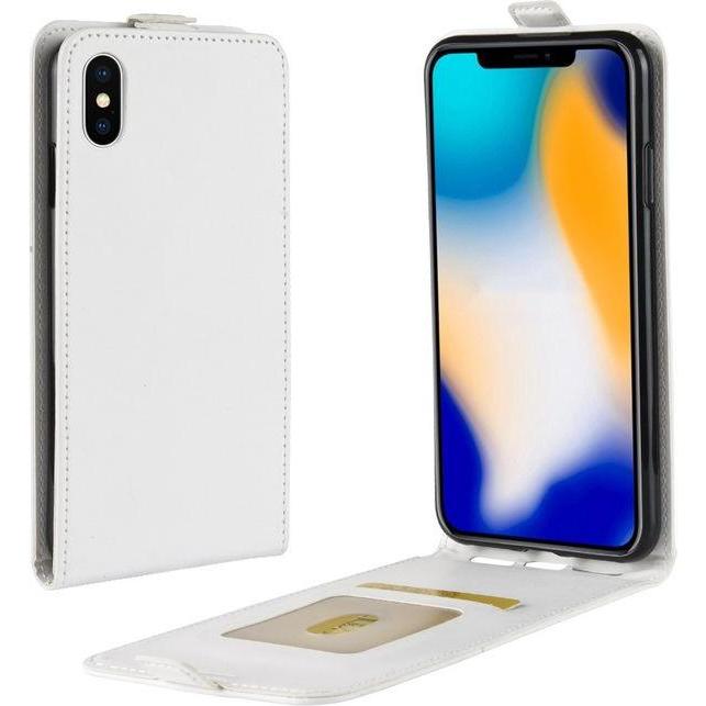 MU Classic Leder Flipcase Hülle (Apple iPhone XS Max), Smartphone Hülle, Weiss