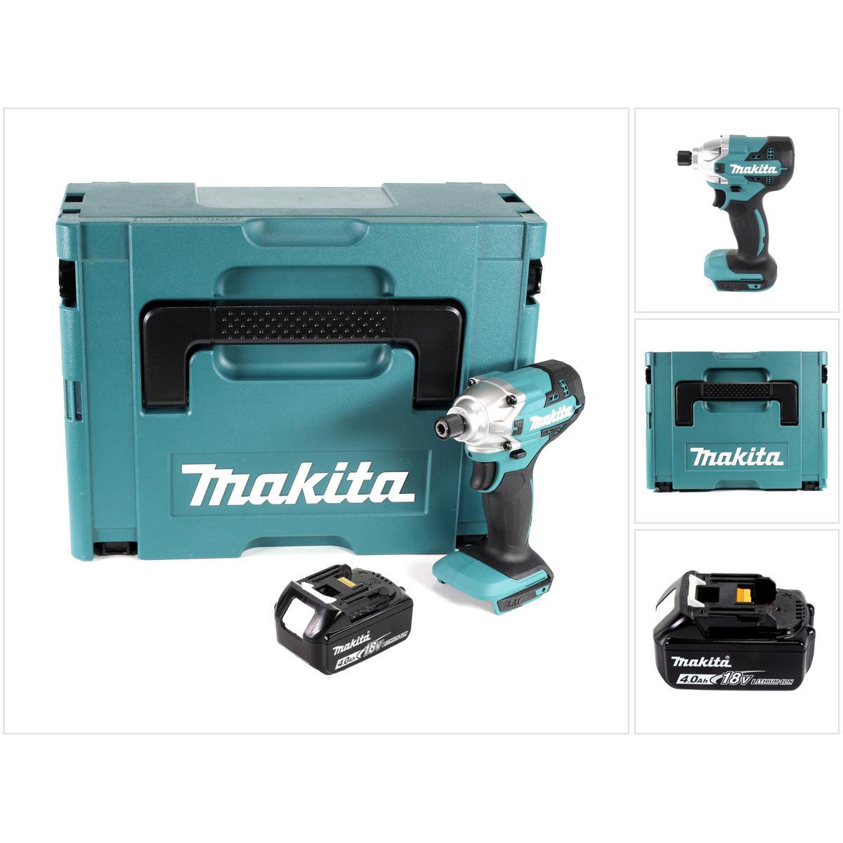 Makita, Bohrmaschine + Akkuschrauber, DTD 156 M1J Akku Schlagschrauber 18V 155Nm + 1x Akku 4,0Ah + Makpac - ohne Ladeger...