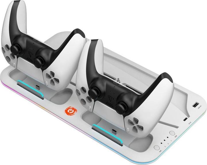 Immagine prodotto Canyon CS-5, PS5 Supporto per caricabatterie, con luce RGB, con + cavo, 475±, Baltas (PS5)