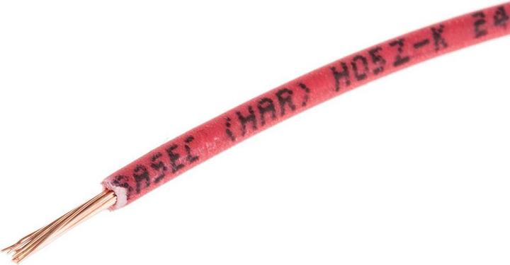 Produktbild RS PRO 2491B 0.75mm red LSHF equipment wire (100 m)
