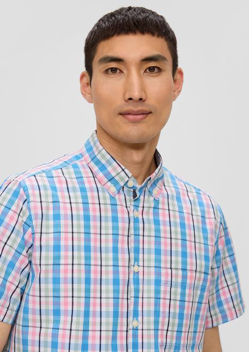 Produktbild S.Oliver Hemd Kurzarmhemd mit Brusttasche und Logo-Detail (M)