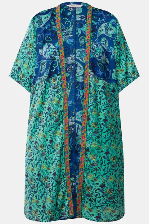 Actual product image Angel of Style Oversized Patterned 3/4-Sleeve Open Front Kaftan (48)