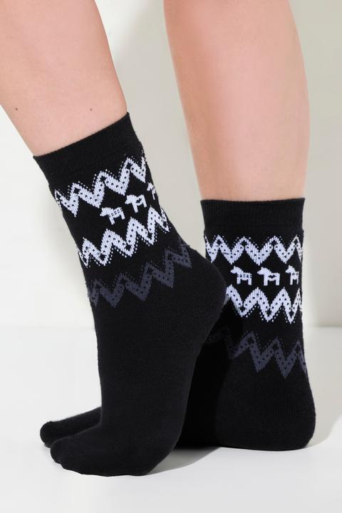 Produktbild Ulla Popken Socken, 2er-Pack, Norwegermuster (2er Pack, 50/56)