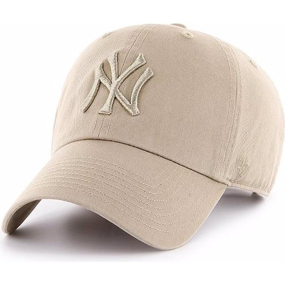 47 Brand, Herren, Cap, Relaxed Fit Clean Up New York Yankees, Beige, (One Size)