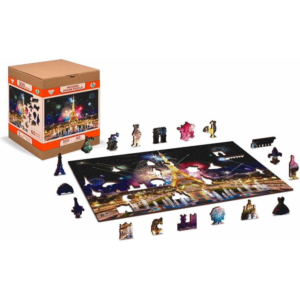 WoodenCity WOODEN CITY Holzpuzzle Nacht Paris 2in1, 75 Teile ECO (75 Teile)