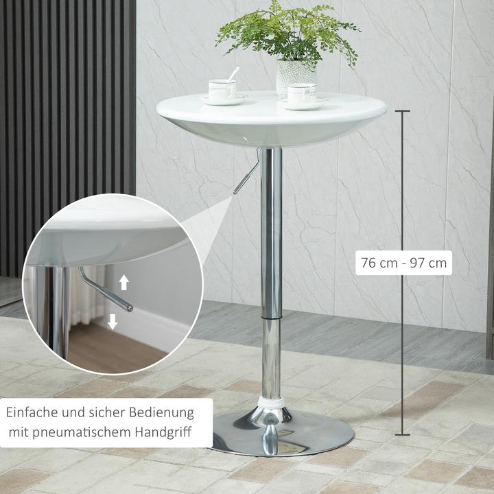 Actual product image Homcom Metal bar table stand and plate base, Movable 360-degree table top (Ø 61 x 97 cm)
