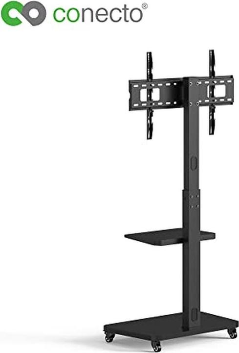 Image du produit Conecto Support TV réglable en hauteur, pivotant, mobile avec tablette et gestion des câbles (75", 40 kg)