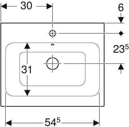 Productafbeelding Geberit Keramag / Aanrechtwastafel iCon 60 cm wit 124560000 (485 mm, 600 mm)