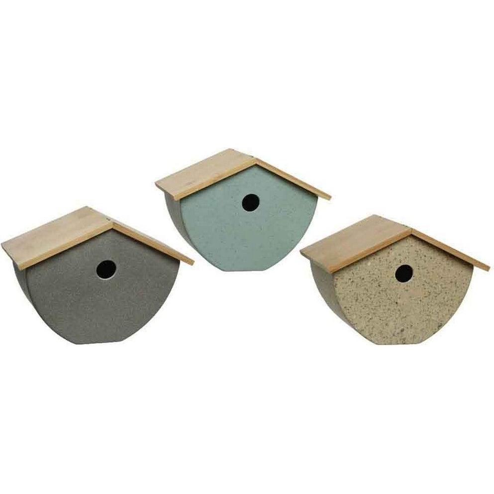 Comparer les prix de Decoris Maison oiseau bois 13,5 x 12 x 17,3 cm, Nichoir