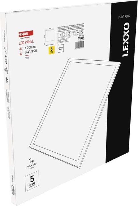 Produktbild Emos LED Einbauleuchte LEXXO Backlit 60×60, quadr., weiss, 30W neutr.w. (4200 lm)