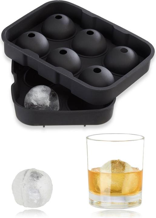 Relaxdays Eiswürfelform Silikon für 12 Eiskugeln, 2er-Set