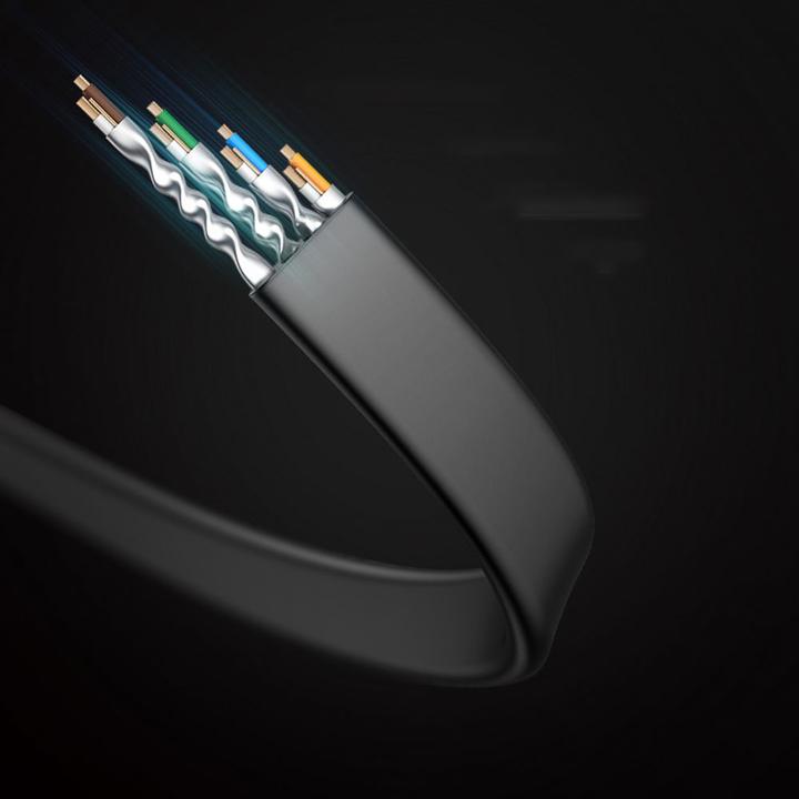 Actual product image Ugreen NW134 Cat 8 U/FTP Flat Ethernet RJ45 Cable Pure Copper 2m (black) (U/FTP, 2 m)