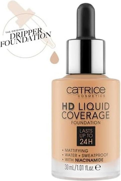 Actual product image Catrice Foundation HD Liquid Coverage 034 Medium Beige (034 Medium Beige)