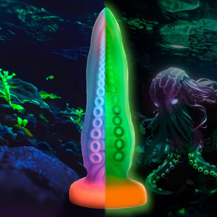 Actual product image Creature Cocks Tenta-Cock - Glow-in-the-Dark Silicone Dildo