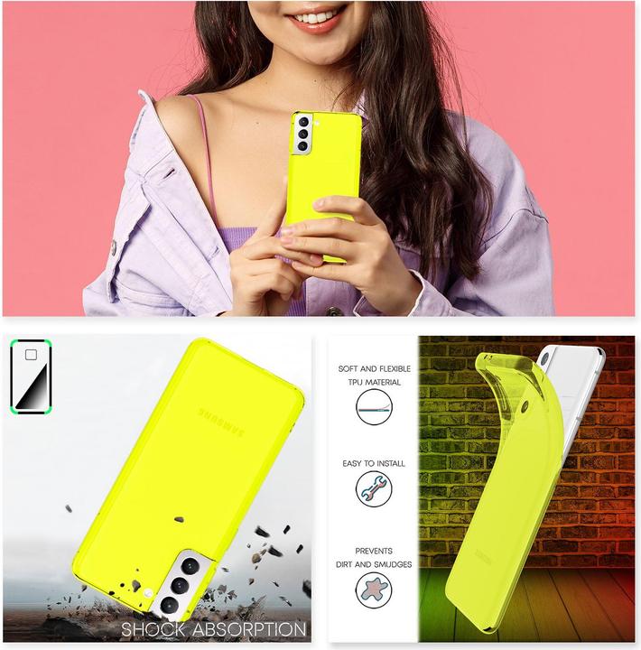 Produktbild Nalia Klar Transparente Neon Silikon Hülle (Samsung Galaxy S22)
