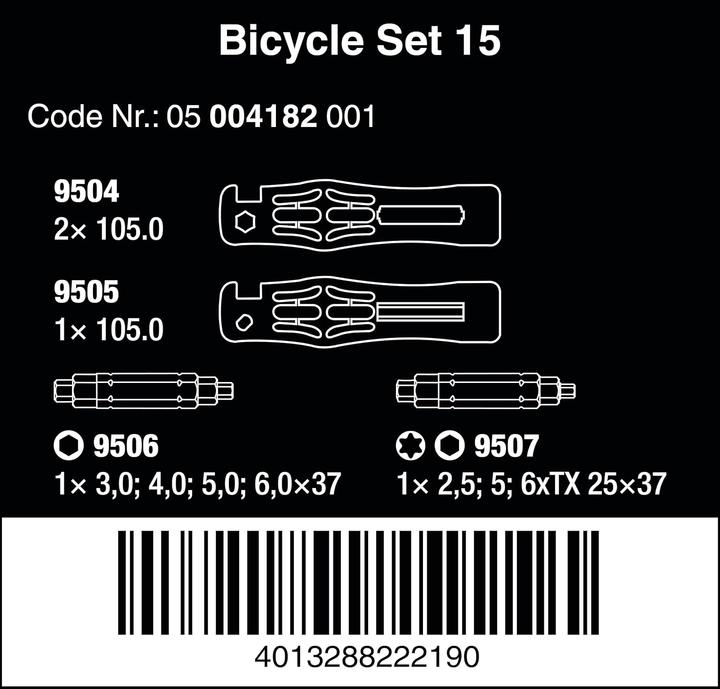 Produktbild Wera Bicycle Set 15 (Pin-torx)