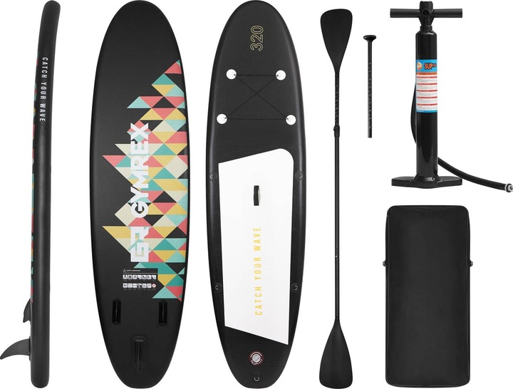 Actual product image Gymrex Inflatable SUP Board - 110 kg - inflatable - black (10'4")