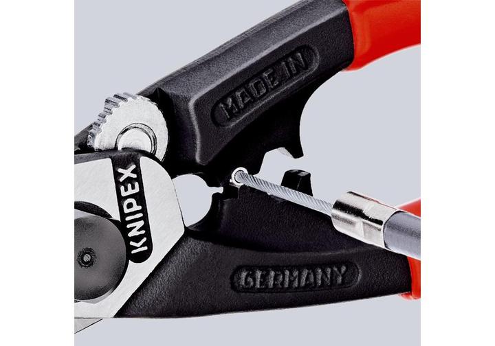 Produktbild Knipex Drahtseilschere L.190mm mit Befestigungsöse BK brüniert Griff 2Komp.-Hüllen Schneidwert Pianodrah... (321 mm)