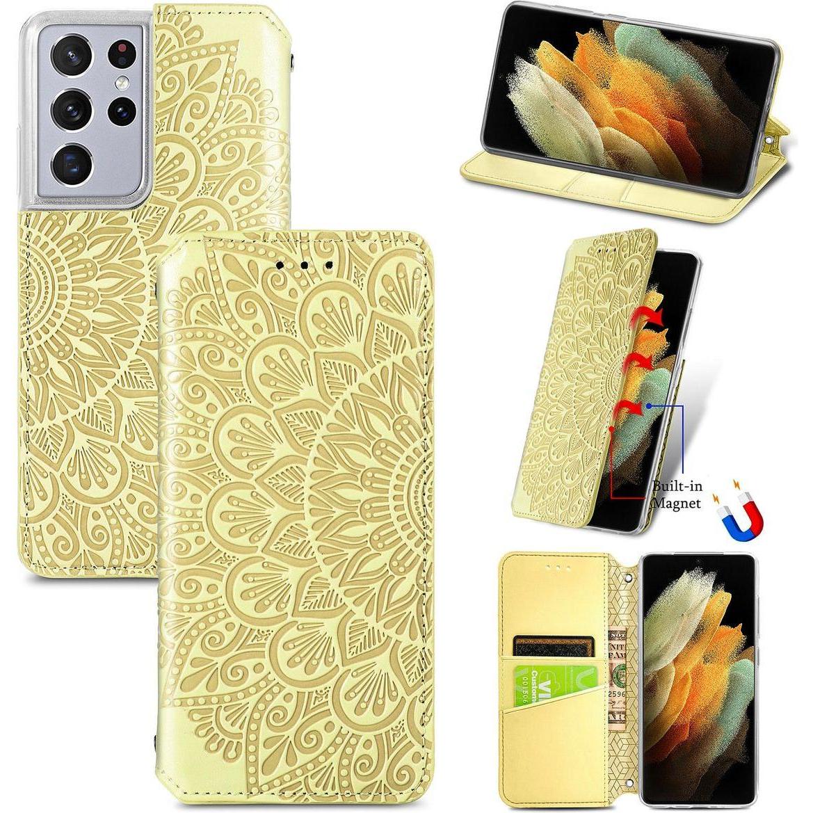 Thumbnail - König Design Hülle Handy Schutz für Samsung Galaxy S21 Ultra Case Cover Tasche Etuis Gelb Neu (Samsung Galaxy S21 Ultra)...